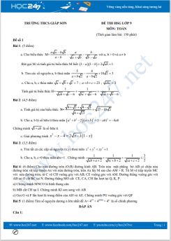 Bộ 5 đề thi chọn HSG môn Toán lớp 9 Trường THCS Giáp Sơn