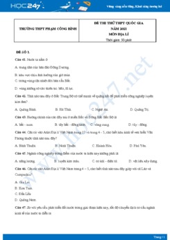 Bộ 5 Đề thi thử THPT QG môn Địa Lí năm 2021 Trường THPT Phạm Công Bình