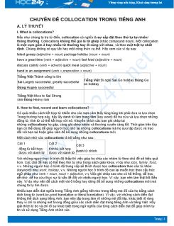 Chuyên đề Collocation trong Tiếng Anh