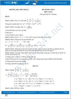Bộ 5 đề thi chọn HSG môn Toán lớp 8 Trường THCS Phú Nhuận