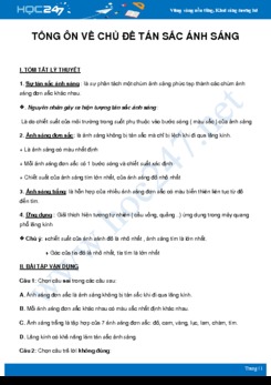 Tổng ôn về chủ đề Tán sắc ánh sáng môn Vật Lý 12 năm 2021