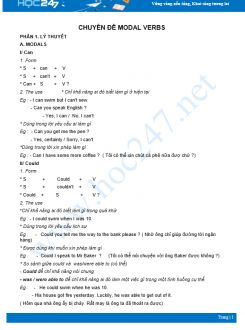 Chuyên đề Modal Verbs