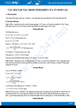 Phương pháp giải Dạng bài Xác định sinh khối của vi sinh vật Sinh học 10