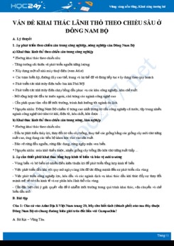 Lý thuyết và bài tập củng cố Các vấn đề về lãnh thổ ở Đông Nam Bộ Địa lí 12