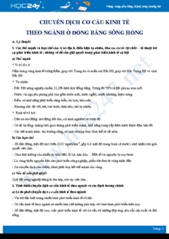 Kiến thức trọng tâm các vấn đề kinh tế ở khu vực Đồng bằng Sông Hồng Địa lí 12