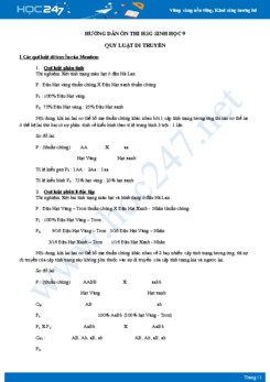 Hướng dẫn giải bài tập chủ đề Quy luật Di Truyền Sinh học 9 năm 2021