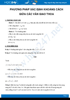 Phương pháp xác định Khoảng cách giữa các vân giao thoa môn Vật Lý 12 năm 2021