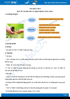 Bàn về vấn đề cho và nhận trong cuộc sống