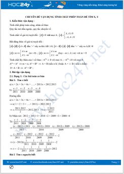Bồi dưỡng HSG Chuyên đề Vận dụng tính chất phép toán để tìm x, y Toán 7