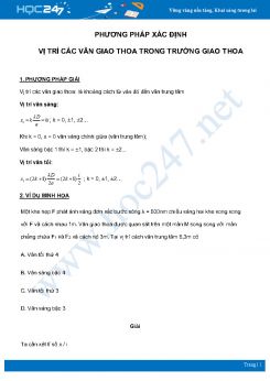 Phương pháp xác định Vị trí các vân giao thoa trong trường giao thoa môn Vật Lý 12