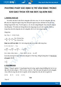 Phương pháp xác định Vị trí vân sáng trùng khi giao thoa với hai bức xạ đơn sắc môn Vật Lý 12