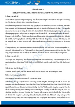 Kể lại cuộc chạy đua trong rừng bằng lời của ngựa con - Văn mẫu lớp 3