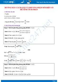 Hướng dẫn cách giải và phương pháp đổi biến số để tính tích phân