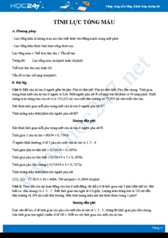 Phương pháp giải dạng bài tập Tính lực tống máu Sinh học 11