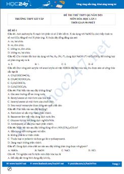 Bộ 5 đề thi thử THPT QG môn Hóa học năm 2021 có đáp án Trường THPT Gò Vấp