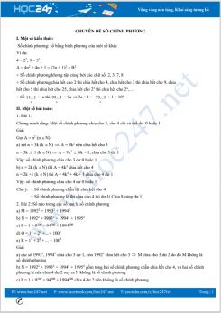Bồi dưỡng HSG Chuyên đề Số chính phương Toán 8
