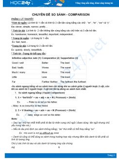 Chuyên đề So sánh - Comparison