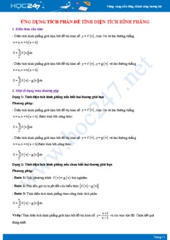 Ứng dụng tích phân để tính diện tích hình phẳng