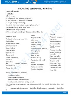 Chuyên đề Gerund and Infinitive