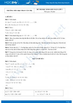 Bộ 5 đề chọn HSG năm 2021 môn Toán lớp 3 - Trường TH Phan Văn Trị