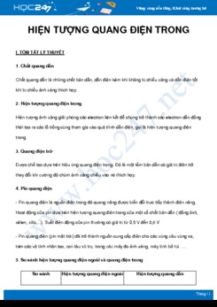 Tổng ôn về chủ đề Hiện tượng quang điện trong môn Vật Lý 12 năm 2021