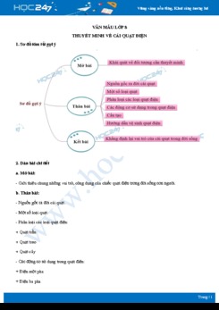 Thuyết minh về cái quạt điện