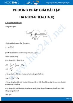 Phương pháp giải bài tập Tia rơn-ghen (Tia x) môn Vật Lý 12 năm 2021