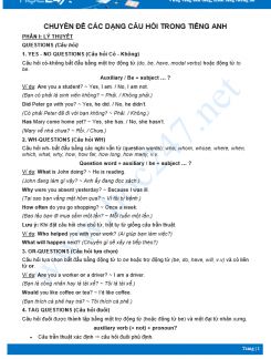 Chuyên đề Các dạng câu hỏi trong Tiếng Anh
