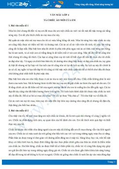 Tả chiếc áo mới của em - Văn mẫu lớp 4