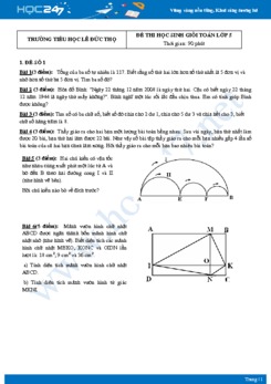 Bộ 5 đề chọn HSG năm 2021 môn Toán lớp 5 - Trường TH Lê Đức Thọ
