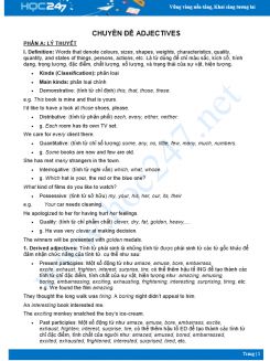 Chuyên đề Adjectives