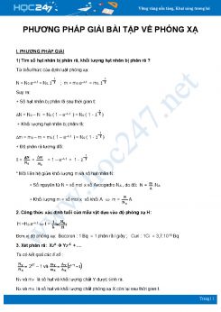 Phương pháp giải bài tập về Phóng xạ môn Vật Lý 12 năm 2021