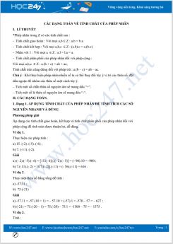 Các dạng toán về Tính chất của phép nhân Toán 6