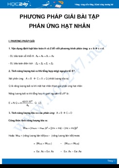 Phương pháp giải bài tập Phản ứng hạt nhân môn Vật Lý 12 năm 2021