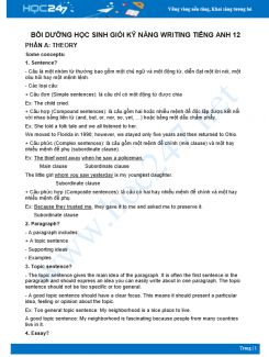 Bồi dưỡng học sinh giỏi kỹ năng Writing Tiếng Anh 12