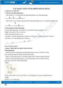 Các dạng toán về ba điểm thẳng hàng Toán 6
