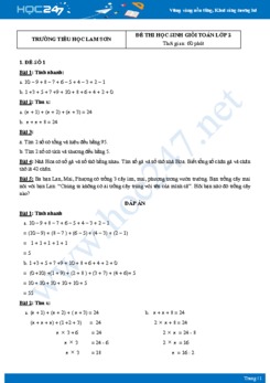 Bộ 5 đề chọn HSG năm 2021 môn Toán lớp 2 - Trường TH Lam Sơn