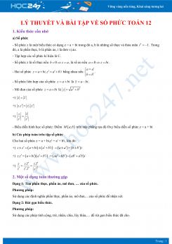 Lý thuyết và bài tập về Số phức Toán 12