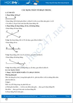 Các dạng toán về Đoạn thẳng Toán 6