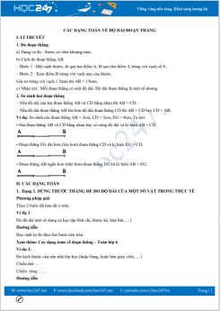 Các dạng toán về Độ dài đoạn thẳng Toán 6