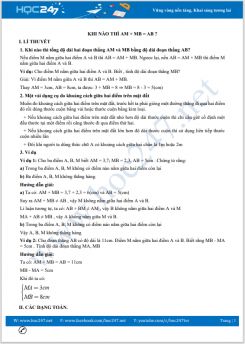 Các dạng Toán 6 về Khi nào thì AM + MB = AB