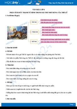 Phân tích bức tranh tứ bình trong bài thơ Nhớ rừng của Thế Lữ