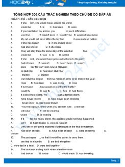 Tổng hợp 300 câu trắc nghiệm theo chủ đề có đáp án