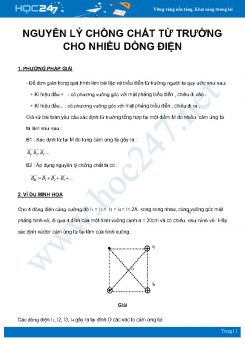 Phương pháp áp dụng Nguyên lý chồng chất từ trường cho nhiều dòng điện môn Vật Lý 11