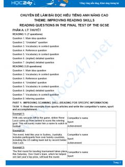 Chuyên đề đọc hiểu Tiếng Anh nâng cao