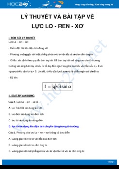 Lý thuyết và bài tập về Lực lo - ren – xơ môn Vật Lý 11 năm 2021