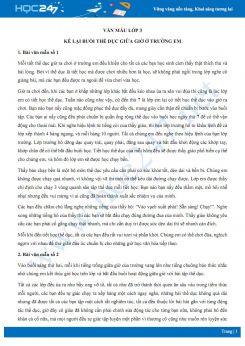 Kể lại buổi thể dục giữa giờ ở trường em - Văn mẫu lớp 3