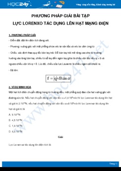 Phương pháp giải bài tập Lực lorenxo tác dụng lên hạt mạng điện môn Vật Lý 11