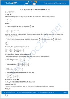 Các dạng toán về Phép nhân phân số Toán 6