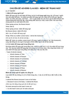 Chuyên đề Adverb clauses